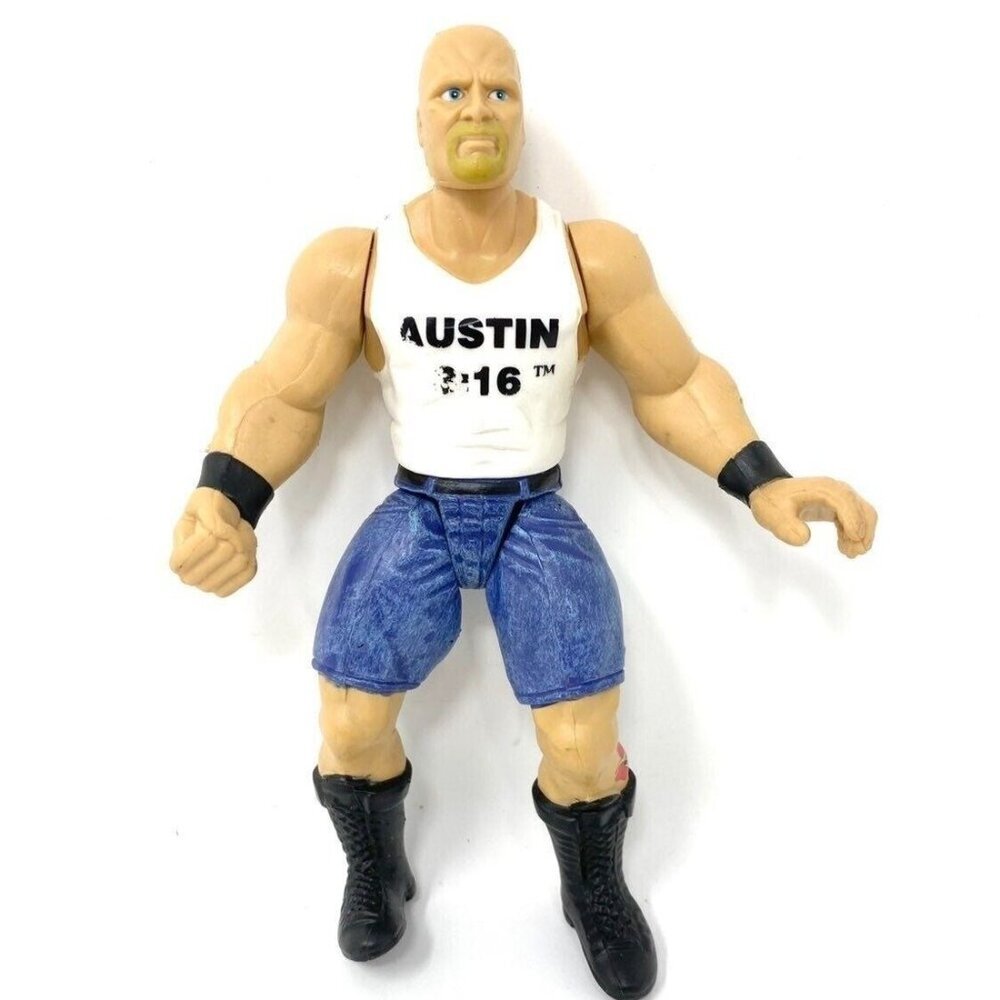 VTG 1998 Stone Cold Steve Austin Action Figure,‎ Jakks, Titan WWE WWF Wrestler